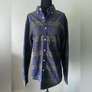 J Crew Cotton Oxford Flannel Long Sleeve Button-Down - Medium, Slim Fit, TTS